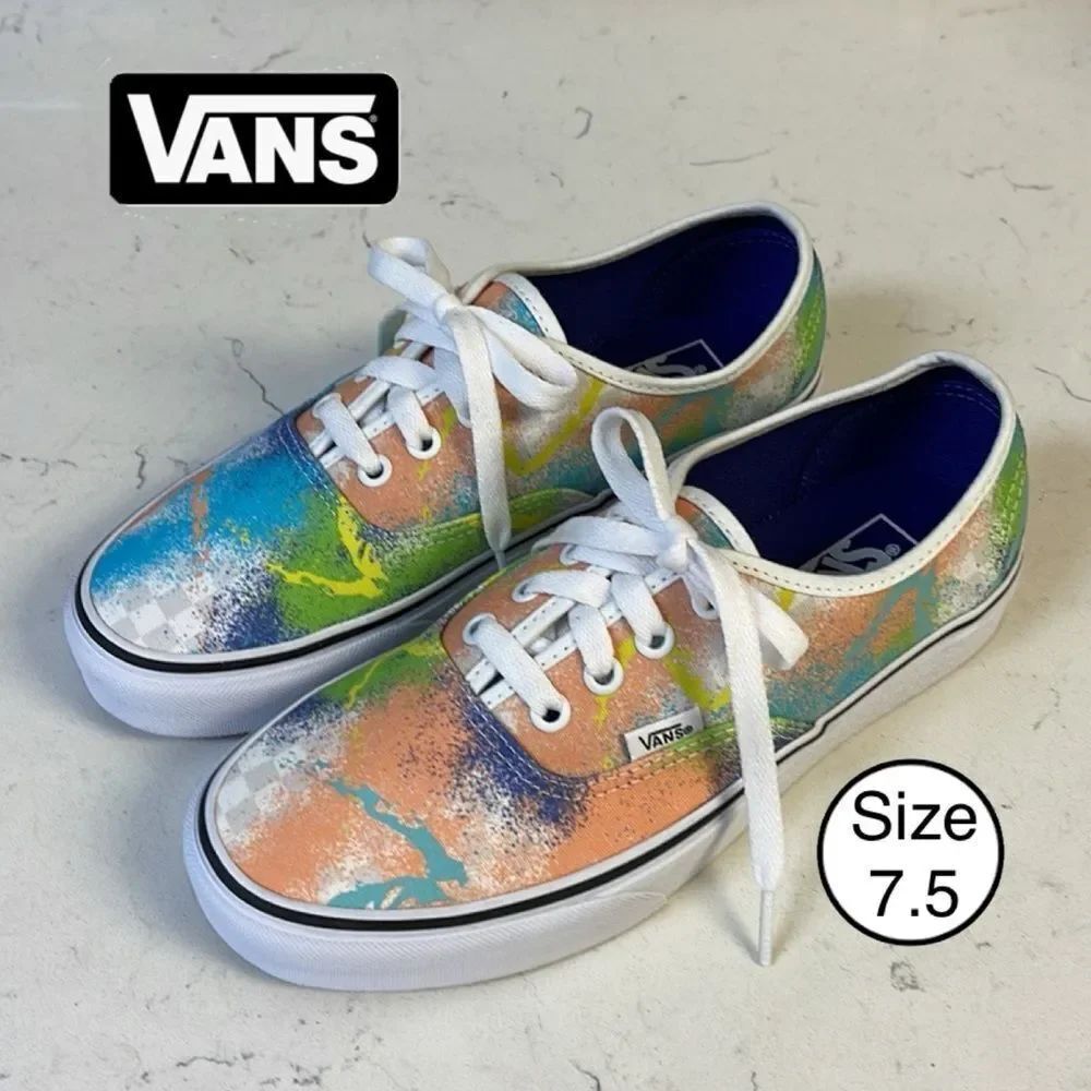 Vans Authentic (Retro Mart) Multi/True White Women’s Size 7.5 New Without Tags